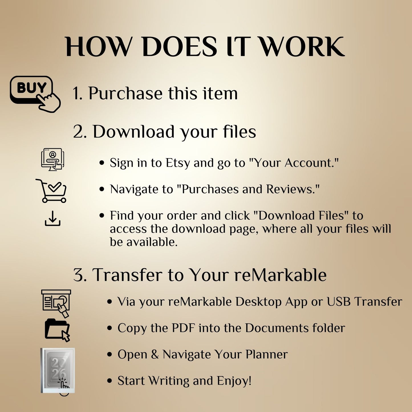 2026 Digital Planner for reMarkable 2 & Paper Pro: Hyperlinked Productivity Notebook (PDF Download)