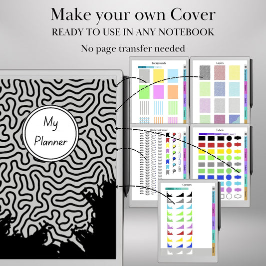 reMarkable Paper Pro — Custom Cover Toolkit, 540+ elements