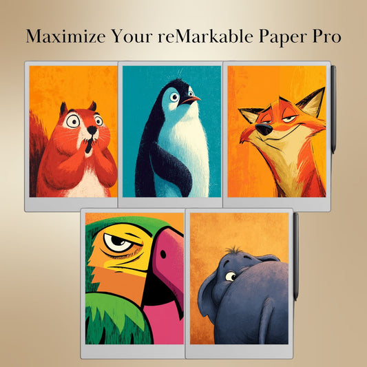 reMarkable Paper Pro & 2 — Cartoon Animals Sleep Screens