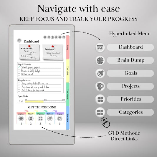 reMarkable Paper Pro Move — GTD Task Tracker, brain dump & projects