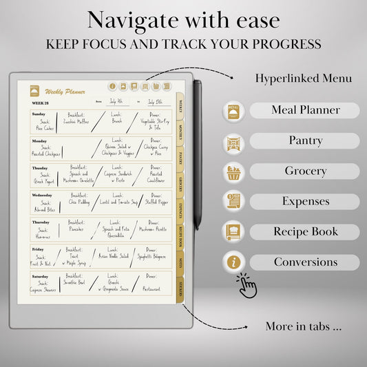reMarkable Paper Pro — Meal Planner, grocery & recipe organizer