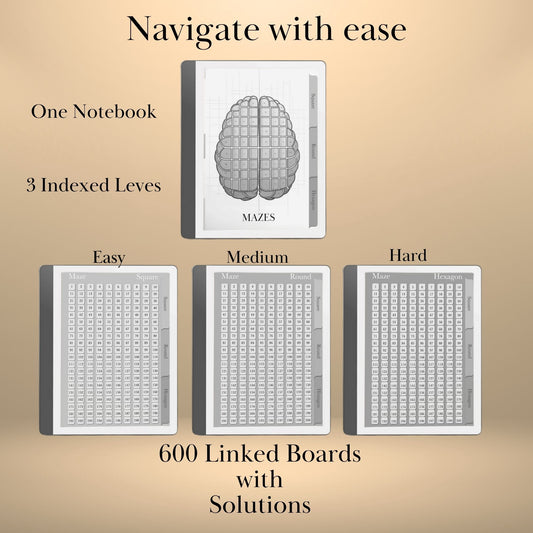 Kindle Scribe — Maze Puzzle Book, 600 brain games