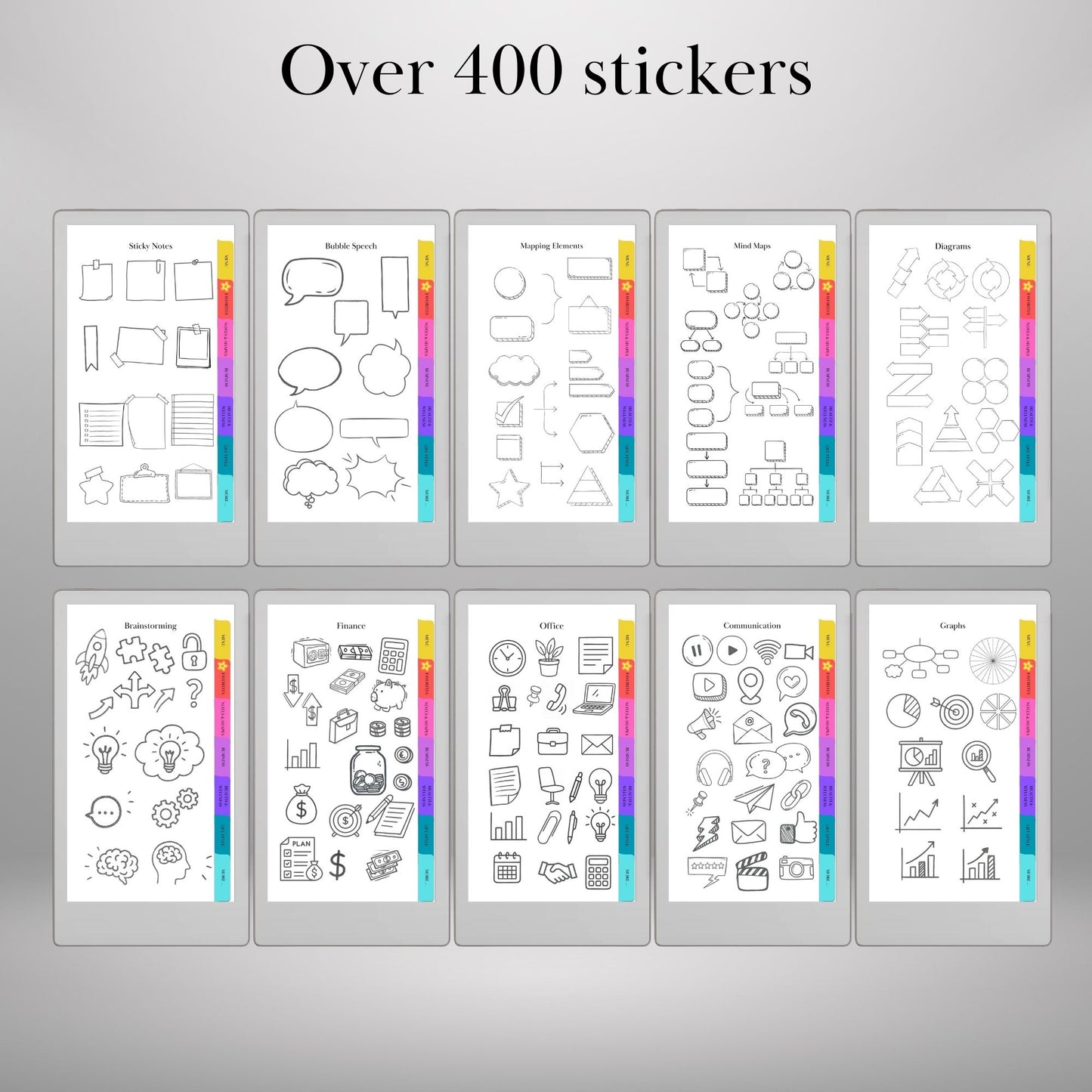 Ready-to-Use Stickers for reMarkable Paper Pro Move Copy Paste Stickers, Notes, Shapes and Mind Maps reMarkable Move Templates