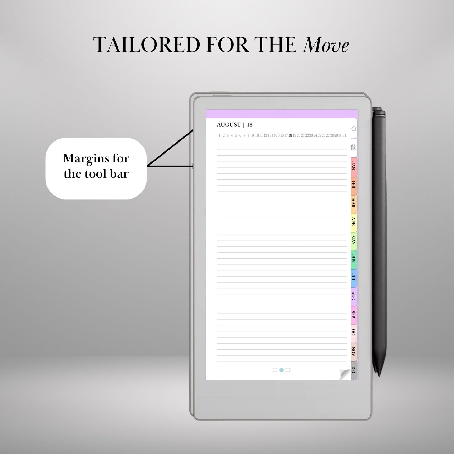 Perpetual Calendar for reMarkable Paper Pro Move Templates, Daily planner Undated Monthly Weekly Daily Hourly Hyperlinked Planner