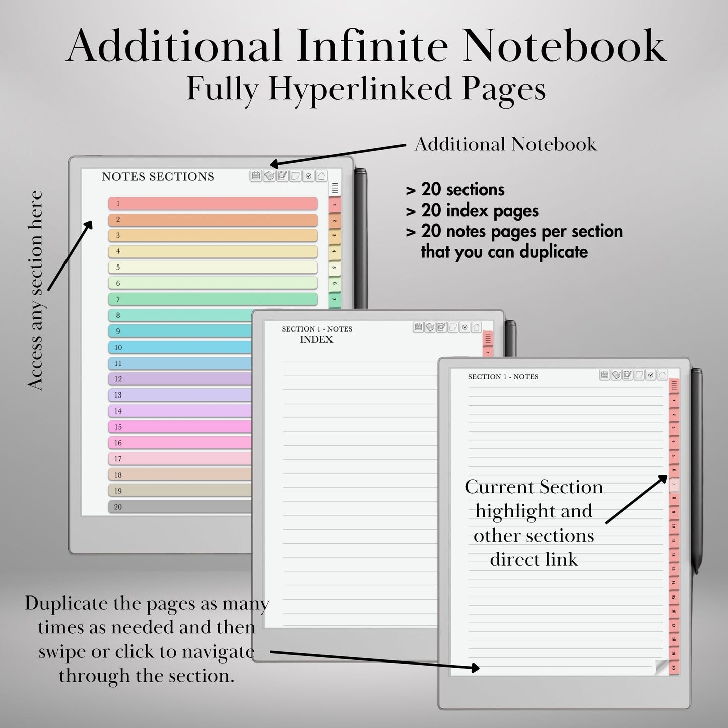 2026 Daily Journal Planner for reMarkable: Hyperlinked Digital Notebook (PDF Download