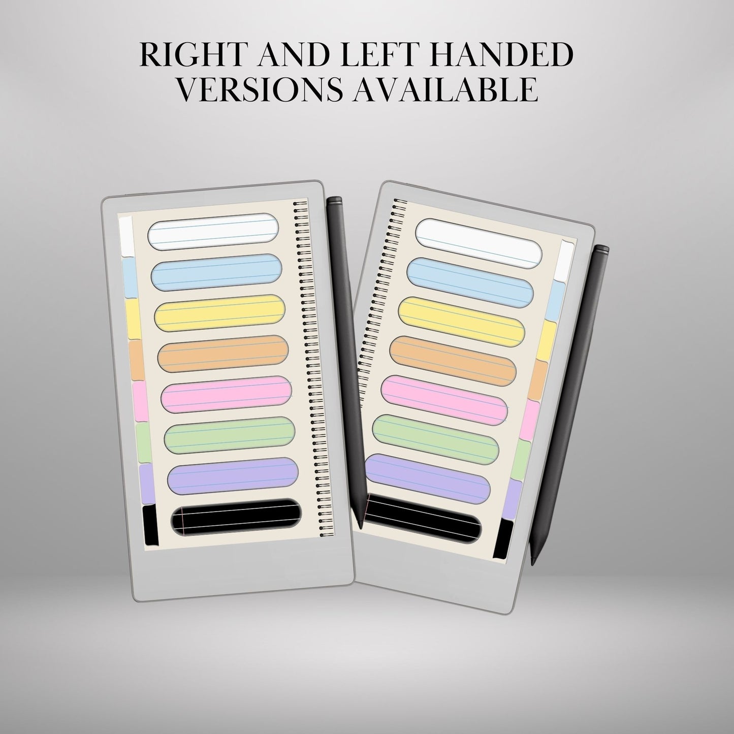 Color Notebook Bundle for reMarkable Paper Pro Move: 8+1 Colored Paper Notebooks with tabs Hyperlinked and Indexed Digital Notebooks Bundle
