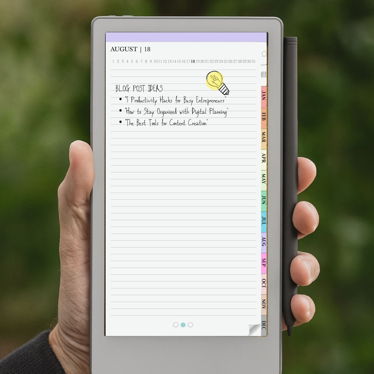 Perpetual Calendar for reMarkable Paper Pro Move Templates, Daily planner Undated Monthly Weekly Daily Hourly Hyperlinked Planner