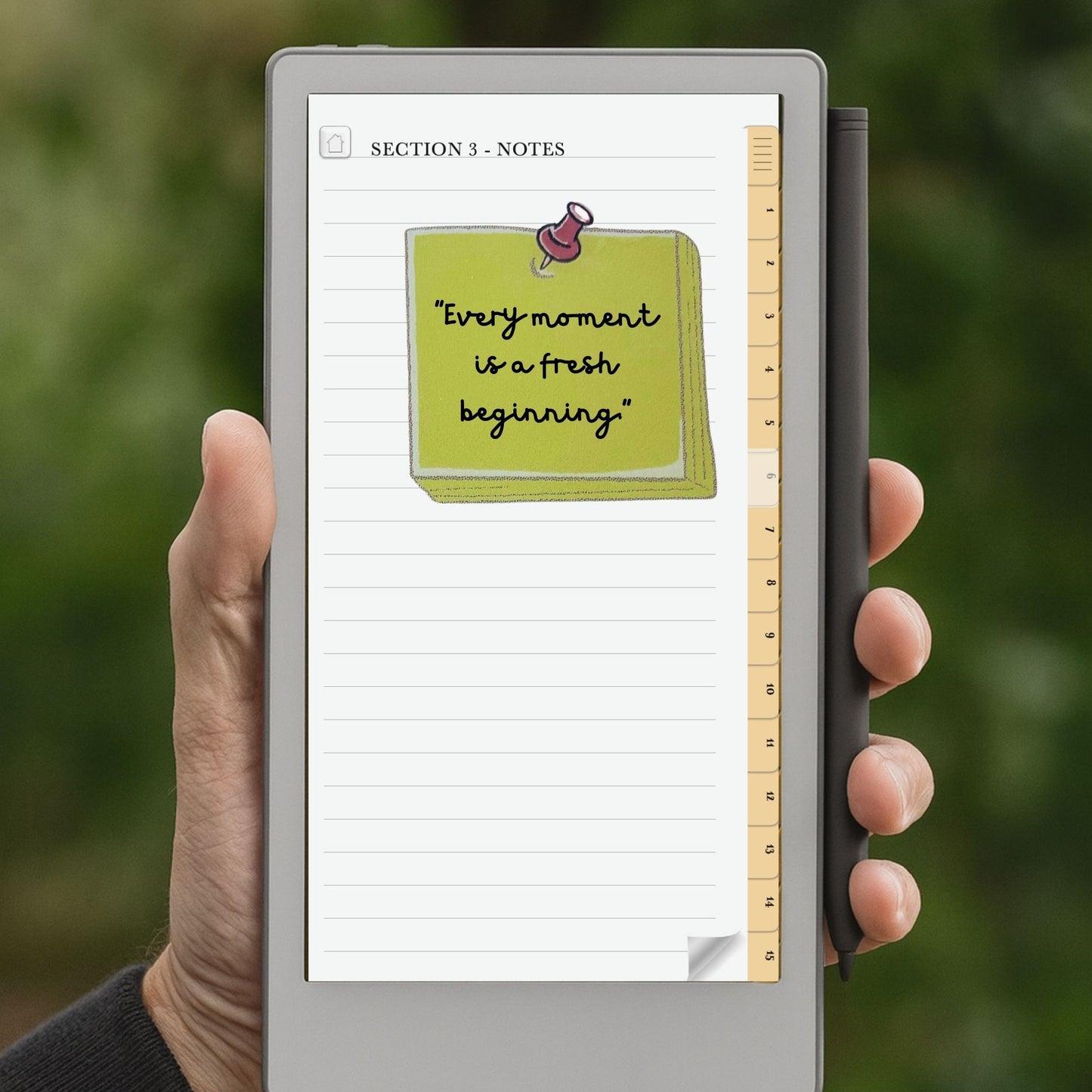 Ready-to-use Sticky Notes Bundle for reMarkable Paper Pro Move: 108 Colored Stickers Templates, 12-Section Hyperlinked Notebook