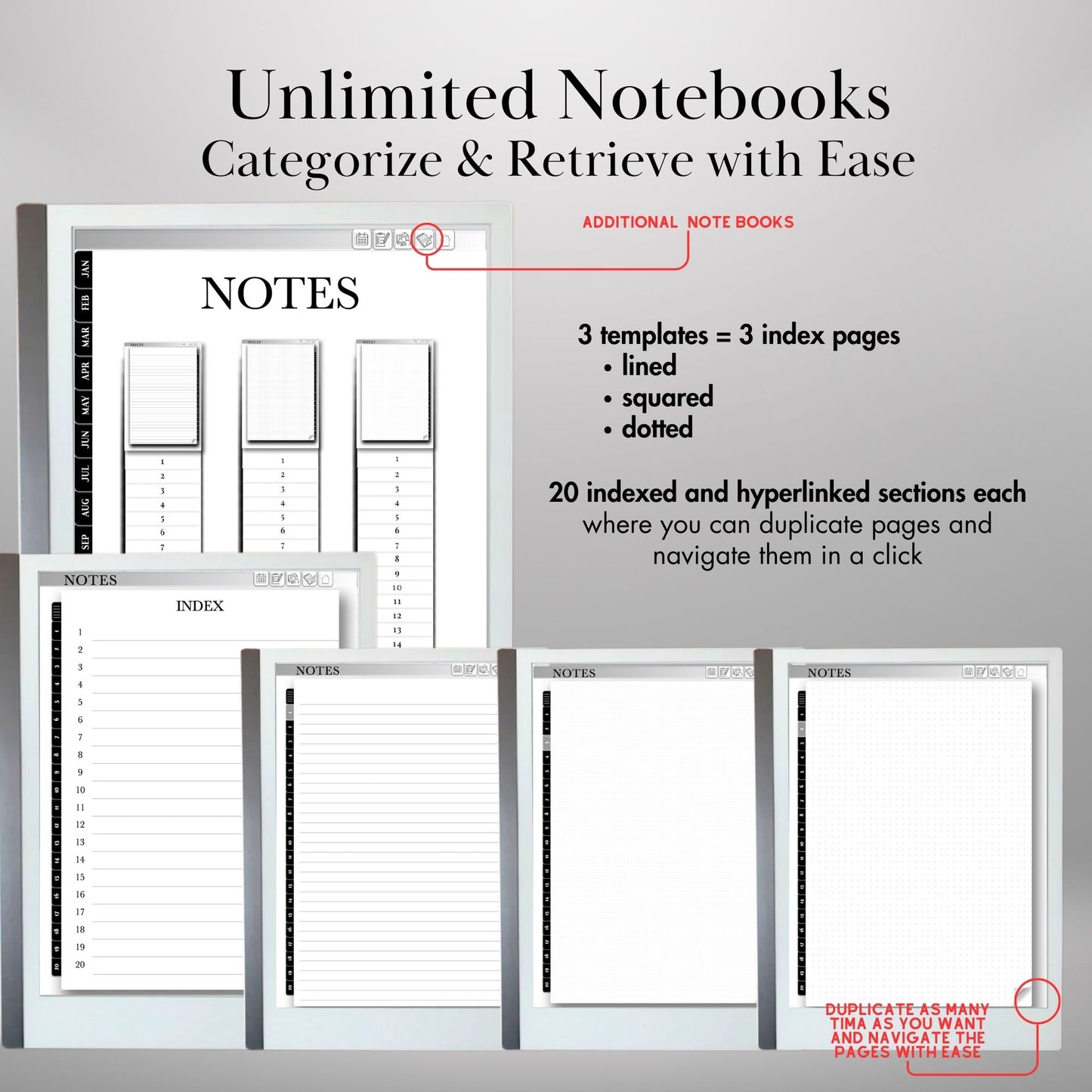 2026 Digital Planner for reMarkable 2 & Paper Pro: Hyperlinked Productivity Notebook (PDF Download)