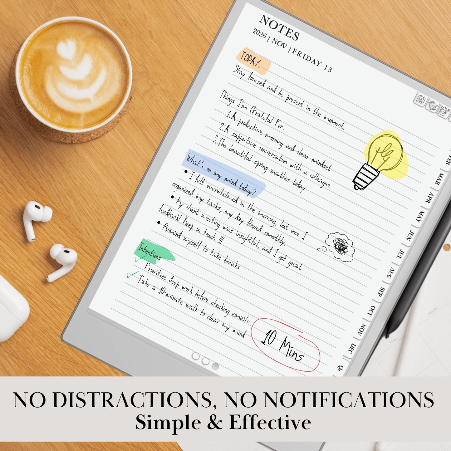 2026 Daily Planner for reMarkable 2 & Pro: Hyperlinked Digital Notebook (Digital Download))
