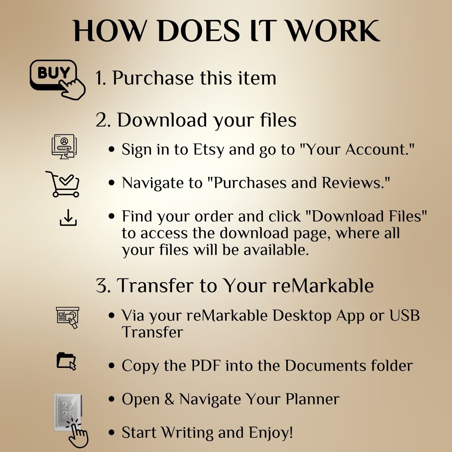 2026 Daily Planner for reMarkable 2 & Pro: Hyperlinked Digital Notebook (Digital Download))