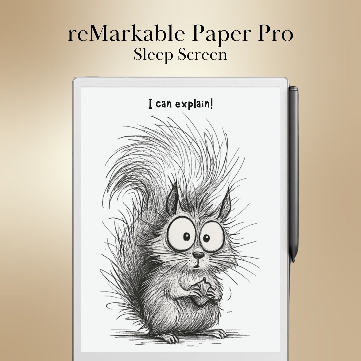remarkable Sleep screen with a cartoon squirrel illustration and text on a beige background
