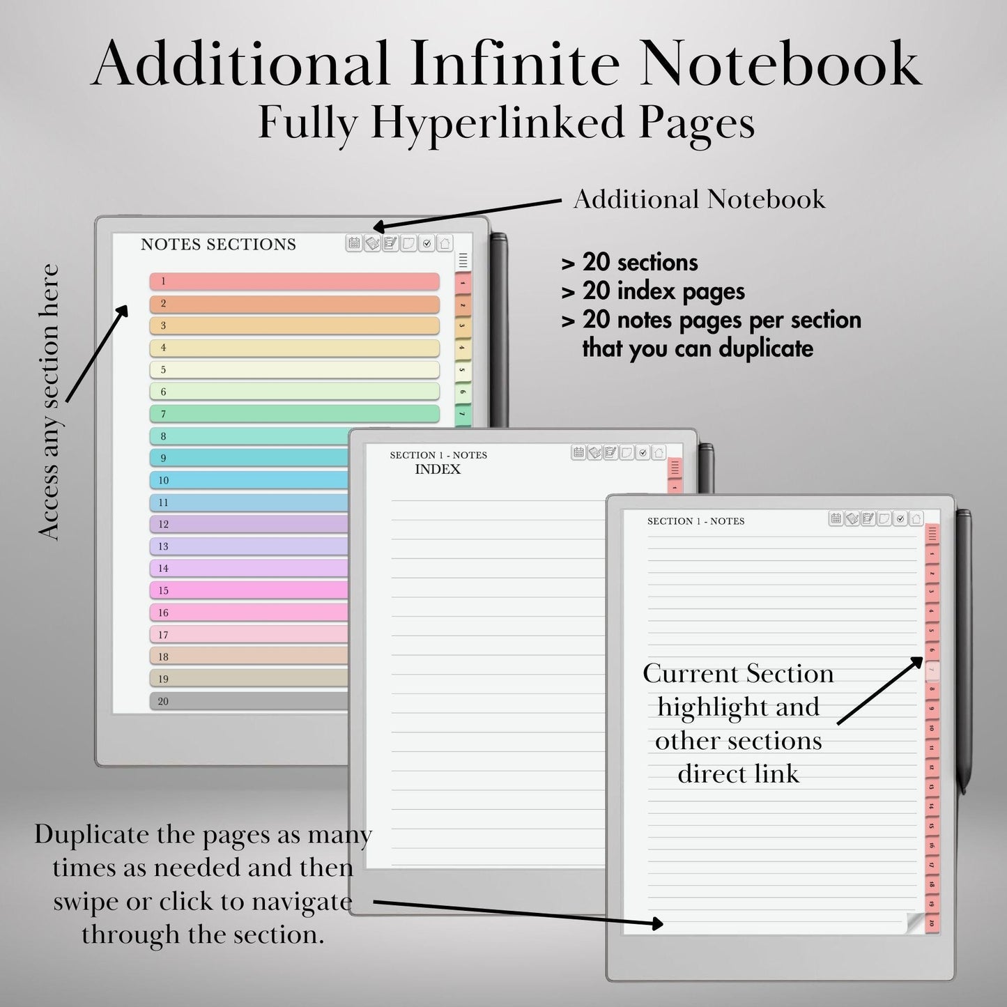 Daily Journal Planner 2025 for reMarkable Paper pro Journaling Hyperlinked Notebook reMarkable Templates Digital Planner reMrakable Calendar