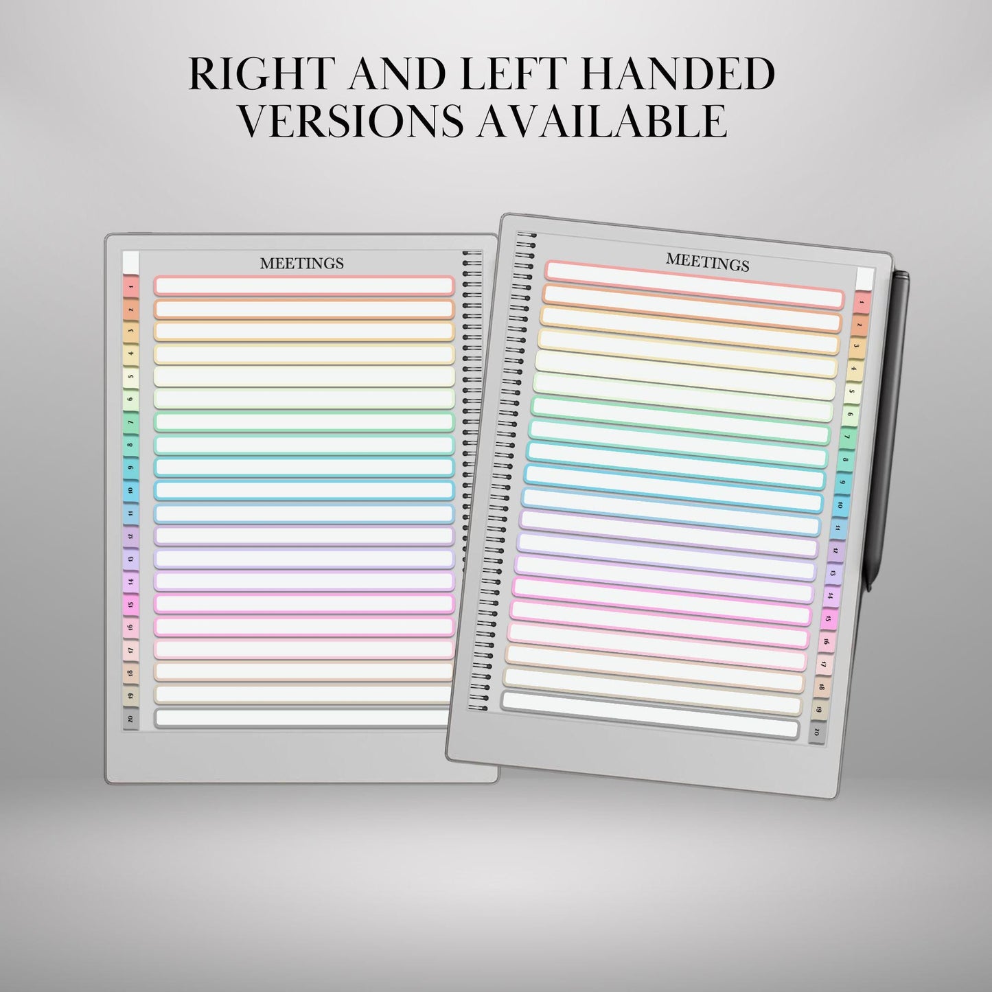 Meeting Notes for reMarkable Paper Pro and Remarkable 2 Hyperlinked Template Meeting Notebook Digital Business and Productivity Template