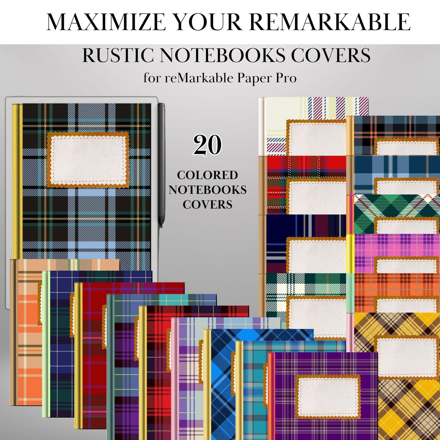 Cozy Vintage Notebook Cover for reMarkable Paper Pro Template Notebook Cover Digital Notebook Bundle for reMarkable e-ink digital Covers