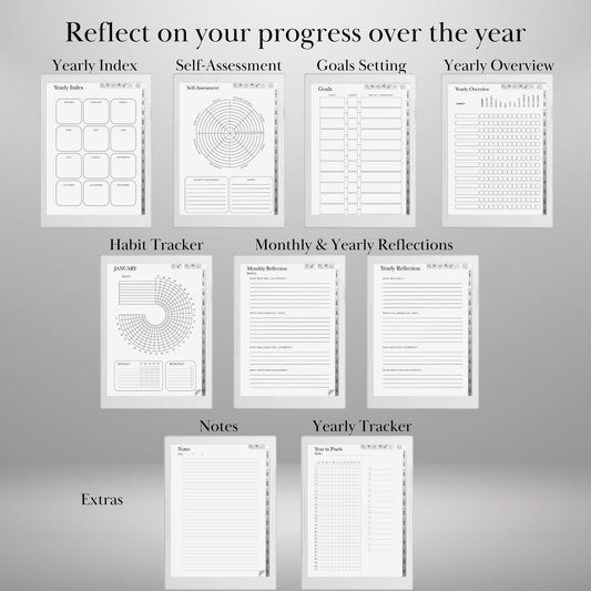 Supernote Template Habit Tracker Supernote Planner Hyperlinked PDF Template | Minimalist Goal Tracker Templates | Productivity Template