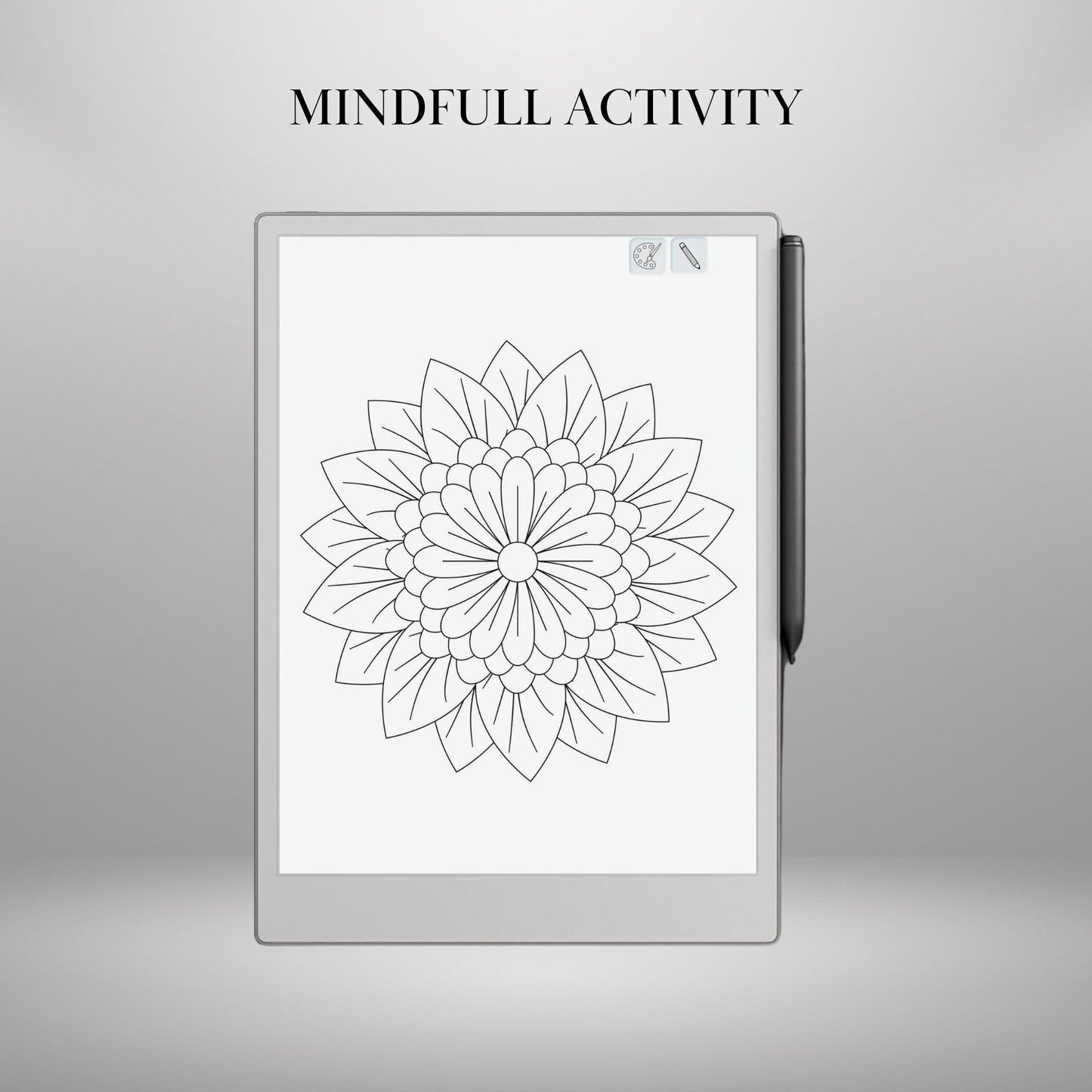 Coloring & Tracing Book for reMarkable Paper Pro and reMarkable 2 | Mindfulness reMarkable Templates | reMarkable Activity eInk Tracing Book