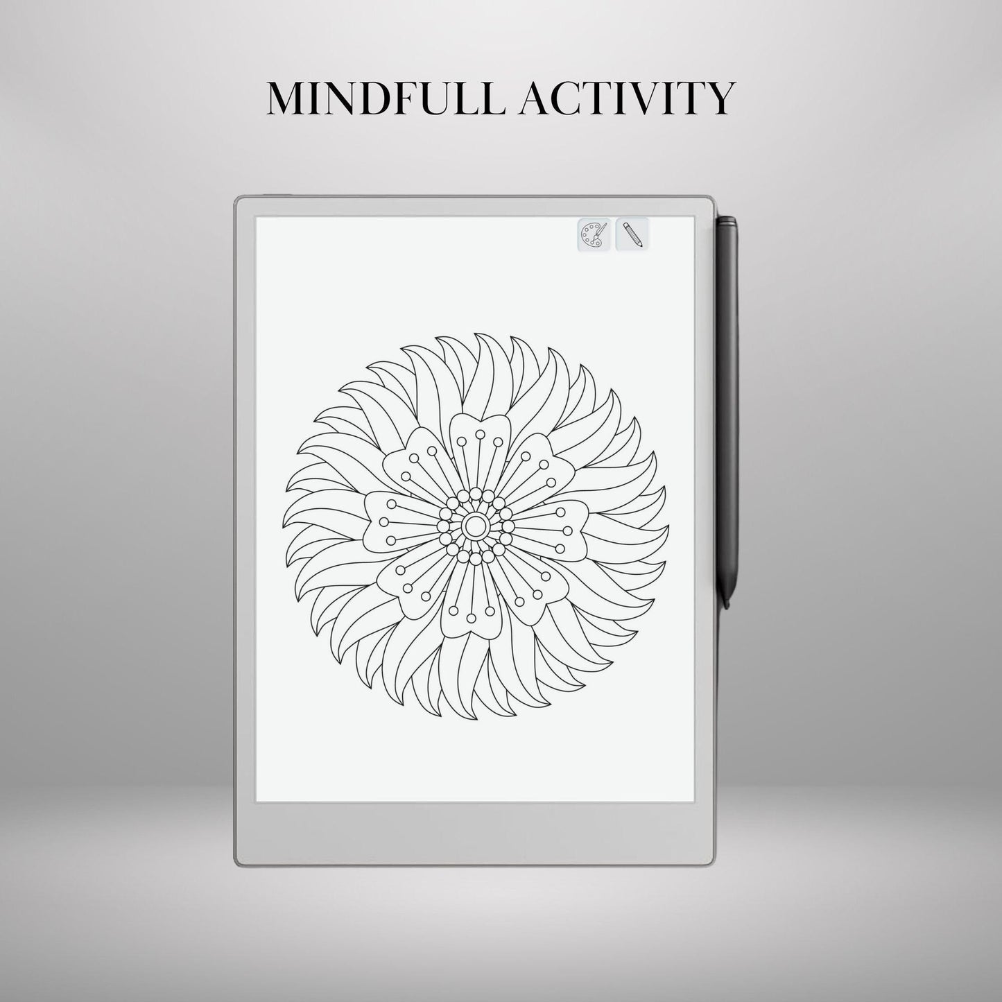 Coloring & Tracing Book for reMarkable Paper Pro and reMarkable 2 | Mindfulness reMarkable Templates | reMarkable Activity eInk Tracing Book