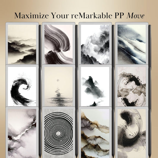 Abstract Sleep Screens for reMarkable Paper Pro Move | Ink Flow Remarkable Move Templates Sleep Screen