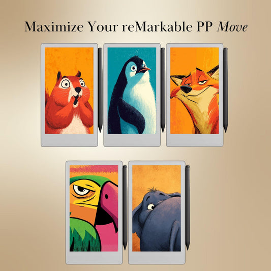 reMarkable Paper Pro Move — Cartoon Animals Sleep Screens