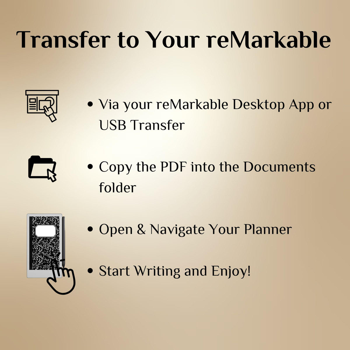 reMarkable Paper Pro Move — Notebook Bundle, lined grid dotted blank & A–Z