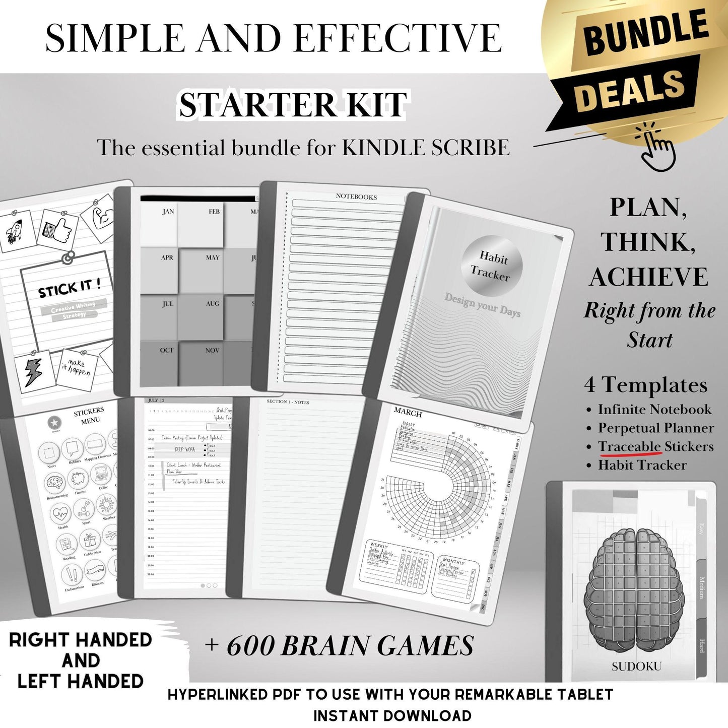 Kindle Scribe — Starter Kit, planner, notebook & stickers