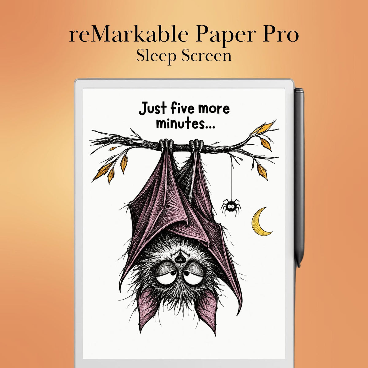 reMarkable Paper Pro & 2 — Halloween Sleep Screens, 15 funny designs color + B&W