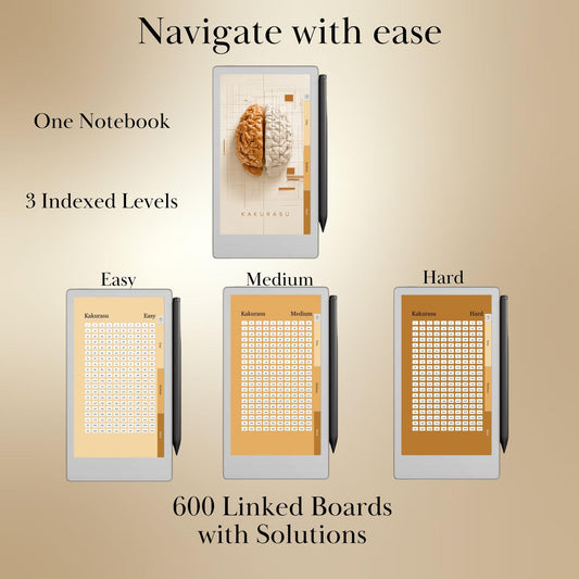 reMarkable Paper Pro Move — Kakurasu Puzzle Book, 600 brain games