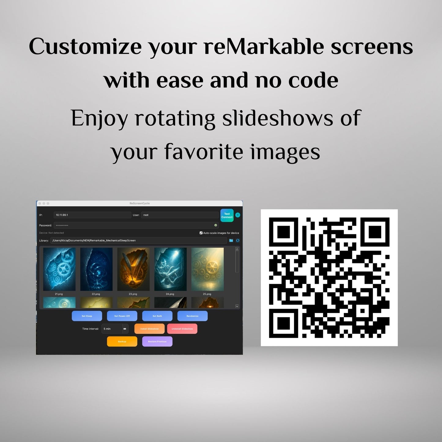 Software tool to change reMarkable Sleep Screens and for customizing reMarkable screens