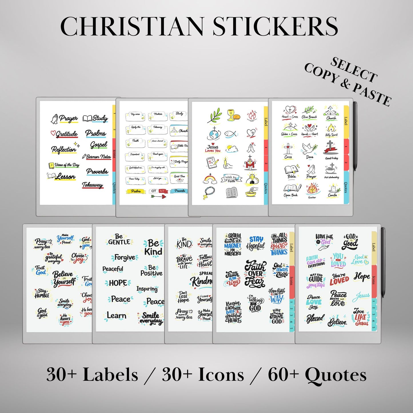 reMarkable Paper Pro — Stickers Mega Bundle, 9 packs 2600+