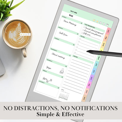 reMarkable Paper Pro Move — Daily Planner 2026-2027, dated calendar