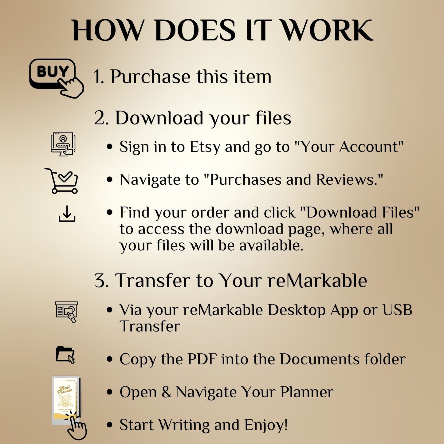 reMarkable Paper Pro Move — Meal Planner, grocery & recipe book