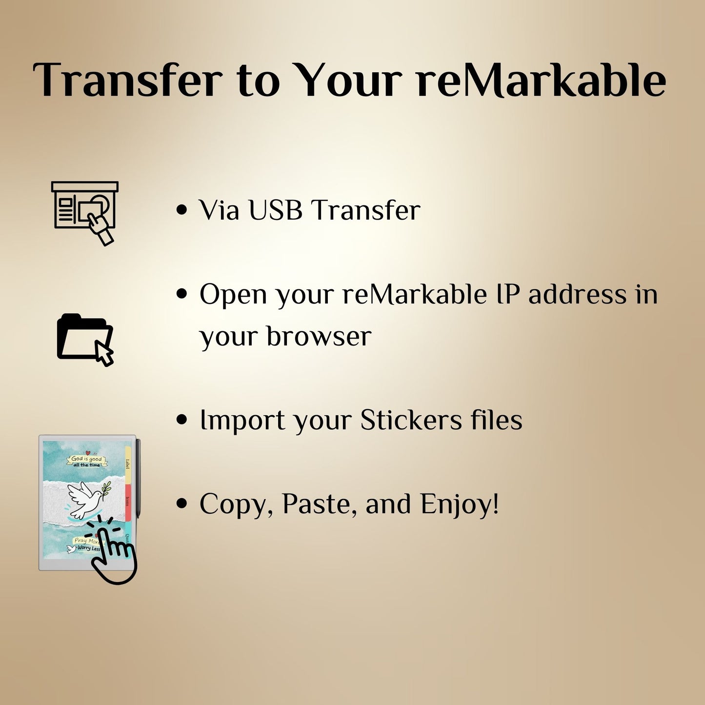 reMarkable Paper Pro & 2 — Christian Sticker Pack, copy-paste