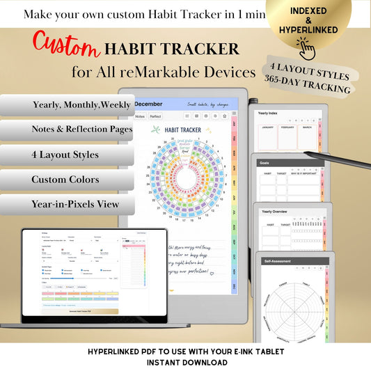All reMarkable Devices — Habit Tracker Creator, Custom Hyperlinked Habit Tracker