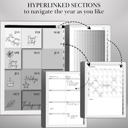 Kindle Scribe — Perpetual Calendar, undated daily & weekly planner