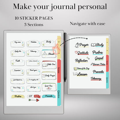 reMarkable Paper Pro & 2 — Christian Sticker Pack, copy-paste
