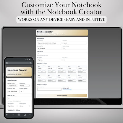 Supernote A5X A6X - Custom Hyperlinked Notebook Template Creator