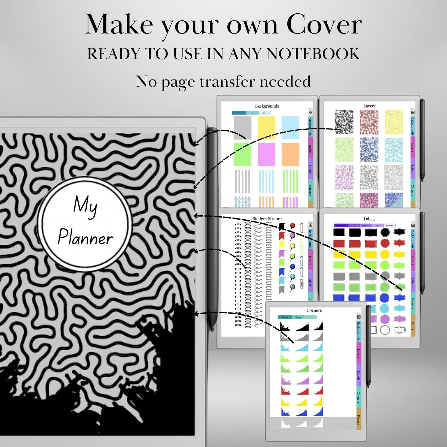 reMarkable Paper Pro — Custom Cover Toolkit, 540+ elements