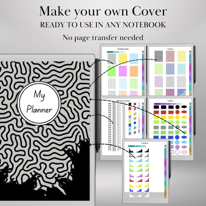 reMarkable Paper Pro — Custom Cover Toolkit, 540+ elements