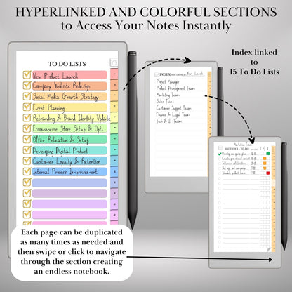 reMarkable Paper Pro Move — To-Do Notebook, task tracker with tabs