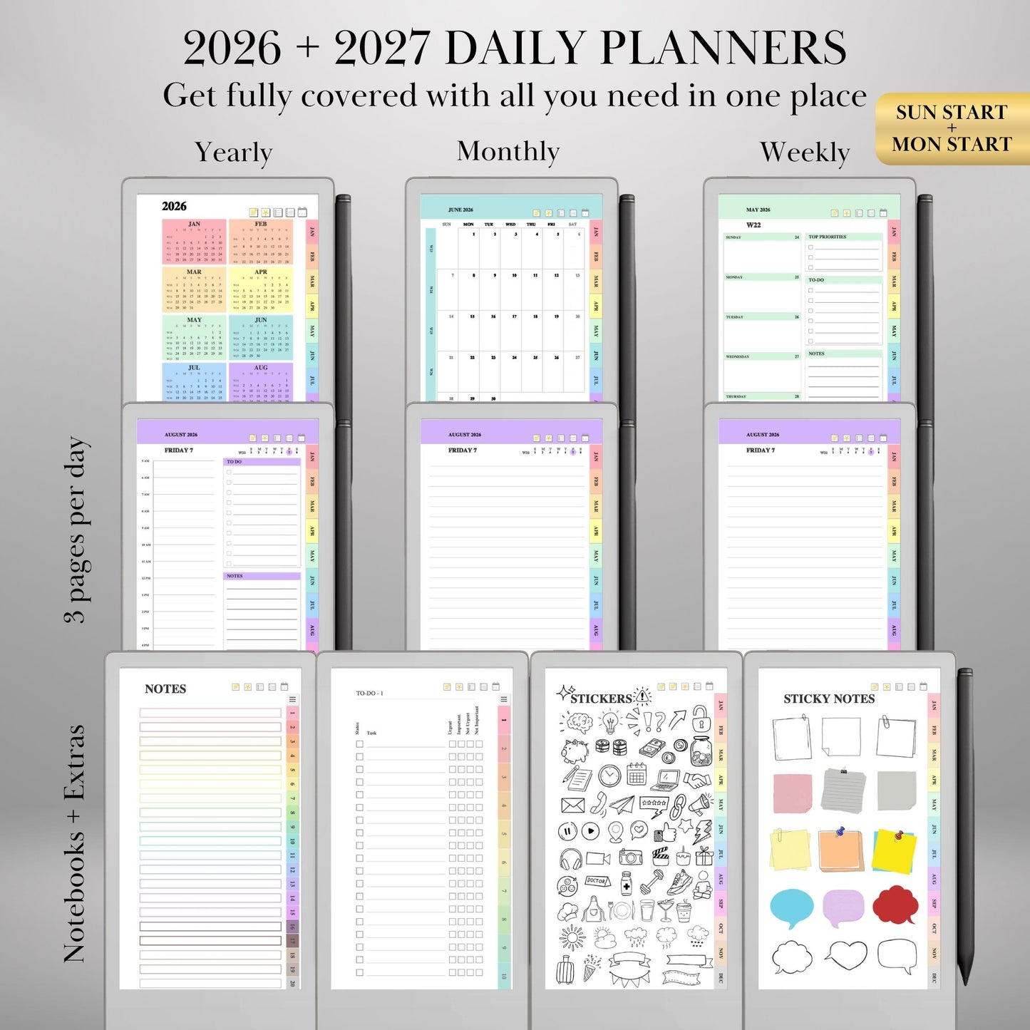 reMarkable Paper Pro Move — Mega Bundle, planners, covers & stickers