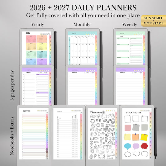 reMarkable Paper Pro Move — Mega Bundle, planners, covers & stickers