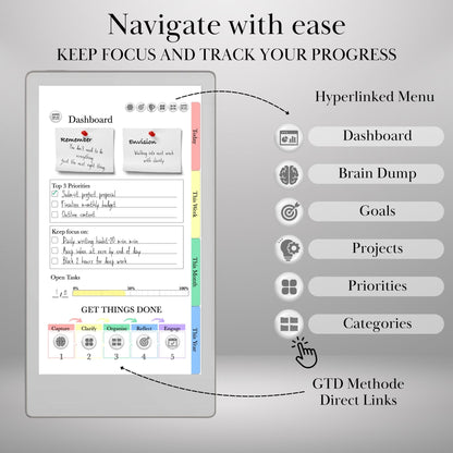 reMarkable Paper Pro Move — GTD Task Tracker, brain dump & projects