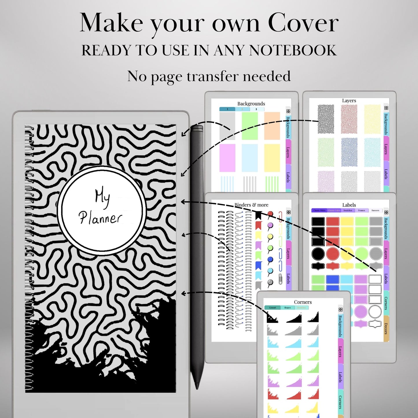 reMarkable Paper Pro Move — Custom Cover Toolkit, 540+ elements