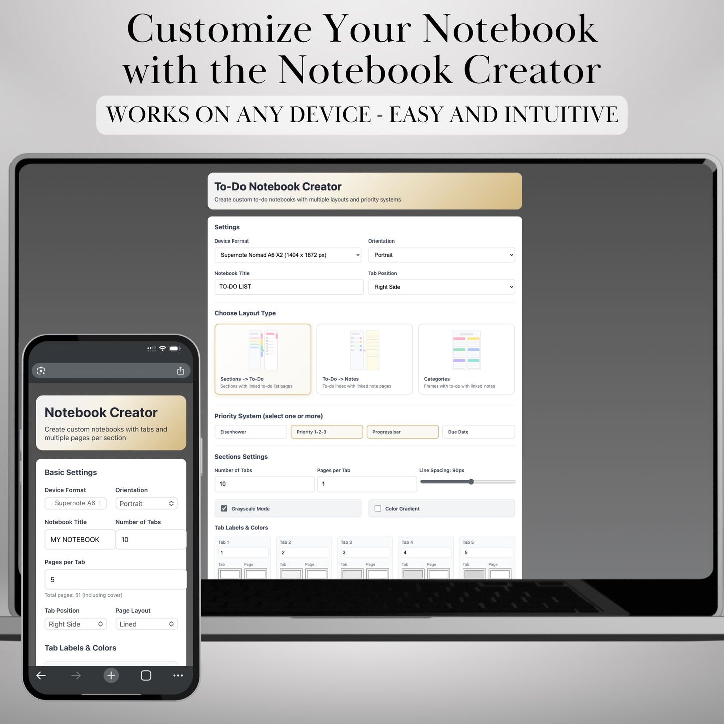 Supernote A5X A6X — To-Do Notebook Creator, Custom Hyperlinked Task Planner