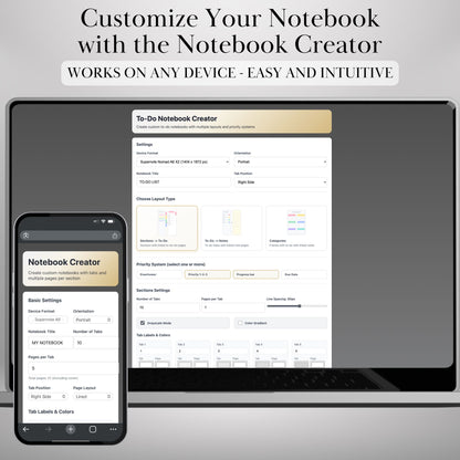 Supernote A5X A6X — To-Do Notebook Creator, Custom Hyperlinked Task Planner