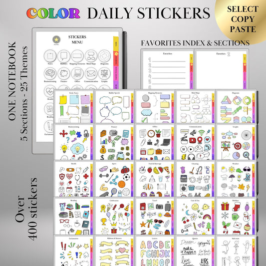 reMarkable Paper Pro — Stickers Mega Bundle, 9 packs 2600+