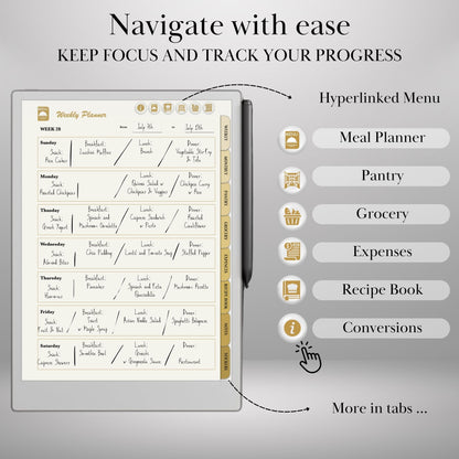 reMarkable Paper Pro — Meal Planner, grocery & recipe organizer