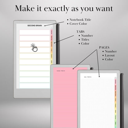 reMarkable Paper Pro Move — Notebook Creator, custom tabs