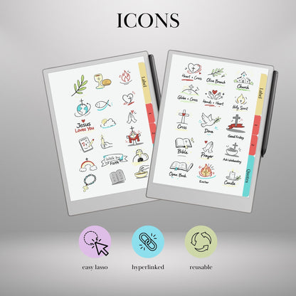 reMarkable Paper Pro & 2 — Christian Sticker Pack, copy-paste